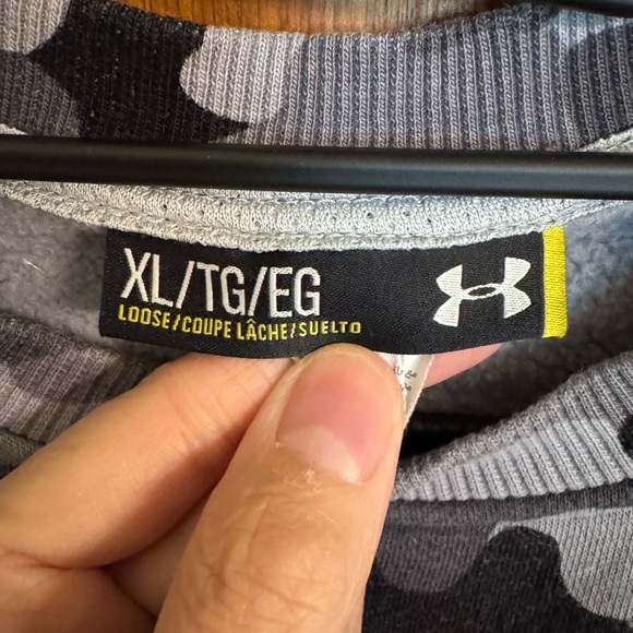 Gently used condition, men’s XL Under Armour camouflage fleece lined sweatshirt - Picture 3 of 11